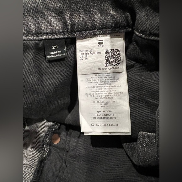 G-STAR Raw Shorts Womens Tedie Ultra High Rise Denim Faded Carbon Size 29 - Picture 15 of 16